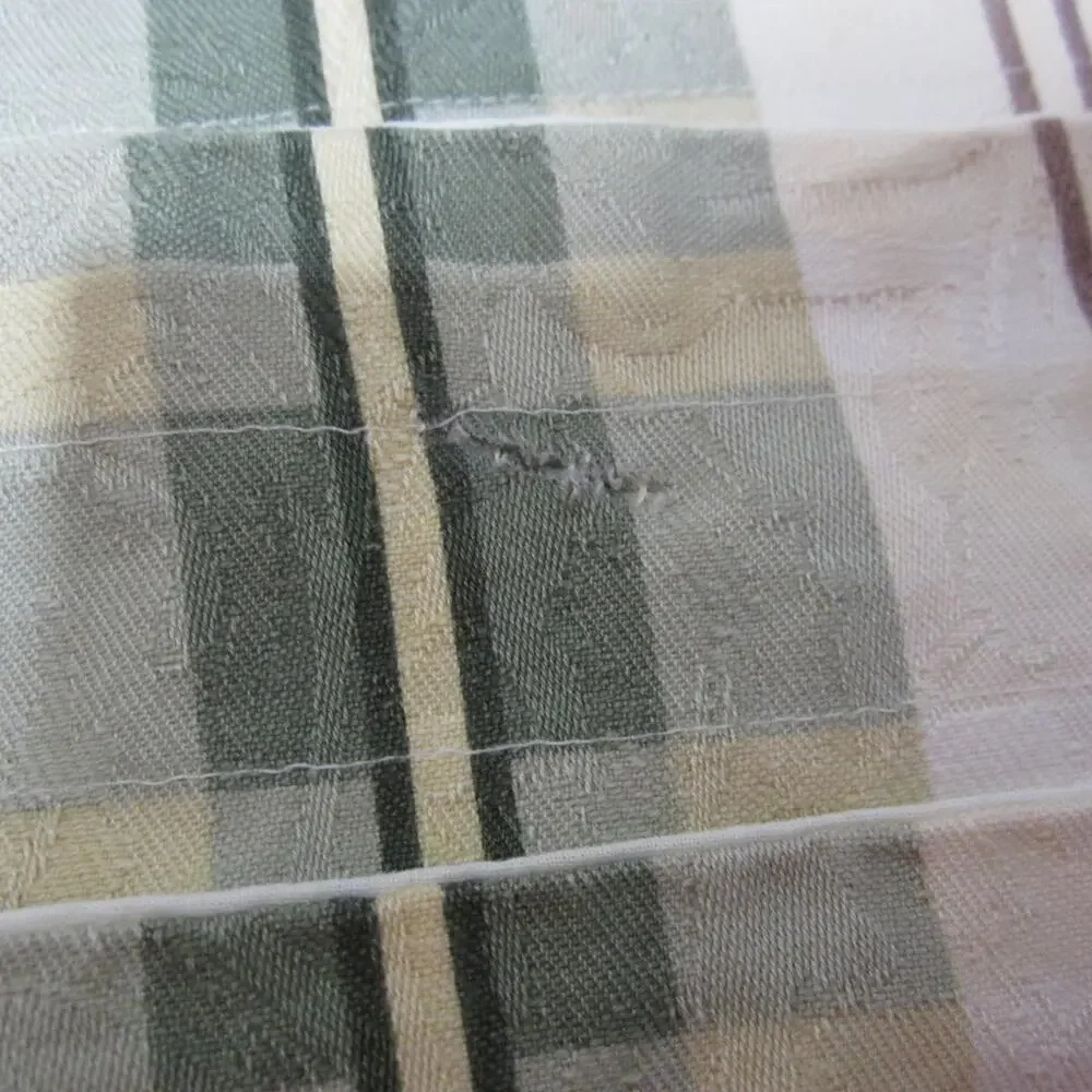 Vintage Valance Plaid Scalloped Window Treatments Kitchen Country Set 6 Handmade